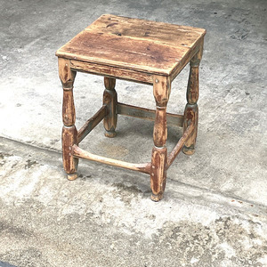 アンティーク　スツール　木製　ロココ調　シャビィ　花台　椅子 1