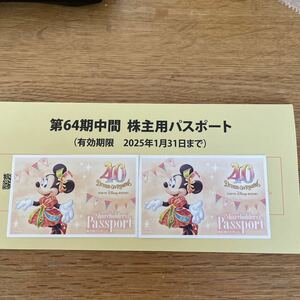 東京ディズニーランド株主優待 ２枚