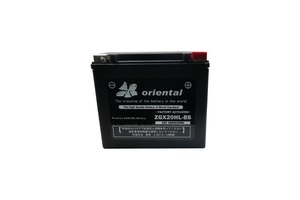 【新品保証付】oriental ZGX20HL-BS（完全密閉型）☆YTX20HL-BS/65989-90B互換【ゲル採用でCCA値大幅UP！！】