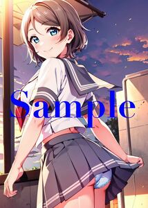 KT477 ラブライブサンシャイン 渡辺曜 同人 ポスター A4 特殊印刷 オリジナル アニメ 高品質 美少女 イラストアートポスター シークレット