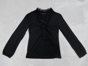 ☆a.v.v☆　胸元フリルが素敵な　長袖カットソー　38 黒
