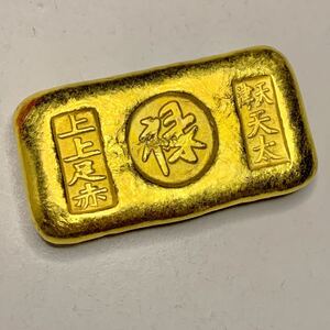 金貨　金塊 金条 上上足赤 祿 天津天太 中華民国 中国 古銭　金色の塊 縁起物 