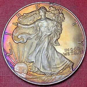 銀貨 2000年　1ドル　自由の女神　イーグル リバティ アメリカ 1円銀貨　貿易銀　古銭　硬貨　コイン　
