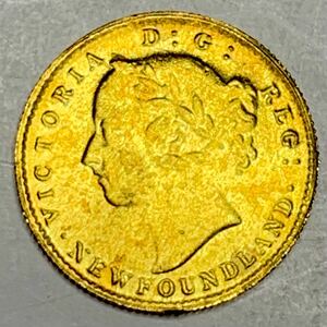 1882年　イギリス ビクトリア　古銭 金貨 硬貨　2ドル　小型 女王　