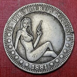 アメリカ 1881年 イーグル 貿易銀 裸女 1ドル　リバティ　1円銀貨　大型　硬貨　コレクション