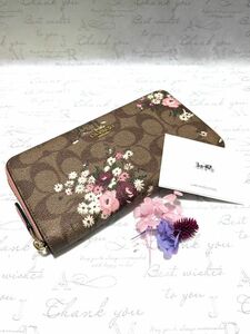 【送料無料】 新品 35200円 レシート タグあり COACH コーチ 29931 SV/PINK 長財布 フローラル 花柄 ピンクマルチ♪プレゼントに♪ 03