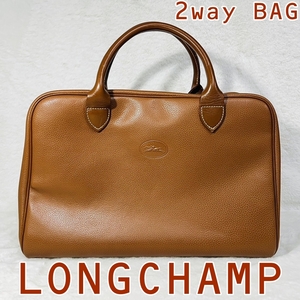 [240125-1T]【中古品】≪LONGCHAMP/2wayバッグ≫ロンシャン/バッグインバッグ/トート/ショルダー/ブラウン 