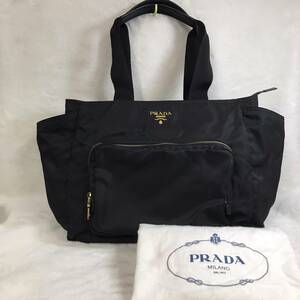 [240216-5U]【現状品】≪③PRADA/マザーズバッグ≫プラダ/ハンド/ベビートート/肩掛け/白タグ/黒/ナイロン/収納袋/キャリー/ポケット多数！