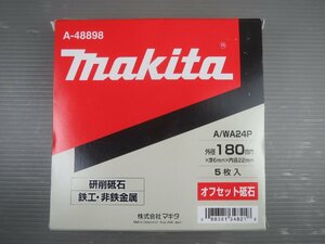 ♪makita マキタ 鉄工・非鉄金属 研削砥石 オフセット砥石 A/WA24P 外径180mm 5枚入り A-48898♪未使用品