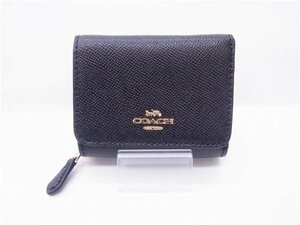 ◎ COACH ◎　コーチ　F37968　ミニ財布　三つ折り　コンパクト　ブラック　◎極美品