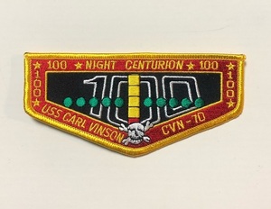 米海軍 CVN-70 USS CARL VINSON NIGHT CENTURION (夜間着艦)パッチ (100回)