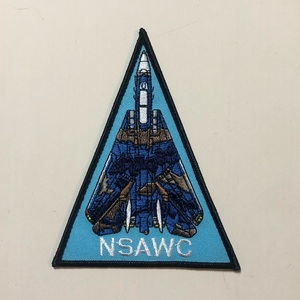 米海軍 NSAWC 航空機パッチ (三角形・F-14・ブルー)
