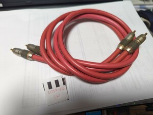 HITACHI MTSX-212 スピーカーケーブル使用　自作RCAケーブル　1m コネクタ audio-technica製