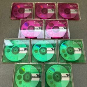 MD ミニディスク minidisc 中古 初期化済 マクセル maxell 74 グリーン ピンク 10枚セットの画像1
