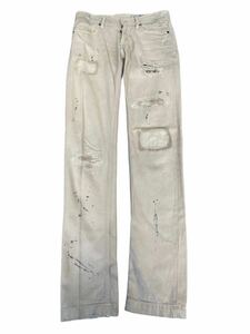 00s dolce gabbana d&g damage slim pants denim archive Italy dolce&gabbana vintage used paint