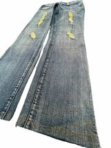 00a Japanese label denim flare pants gold japan brand semantic design grunge vintage_画像2