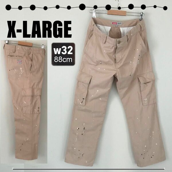 エクストララージ XLARGE★ペイント加工★カーゴパンツ★w32(88cm)