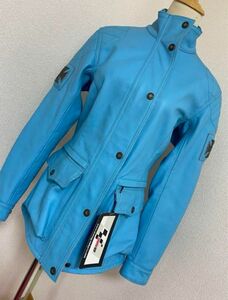 moto gp☆本革レザージャケット、プロテクター付ライディングジャケットM新品レディースバイク用ジャケット