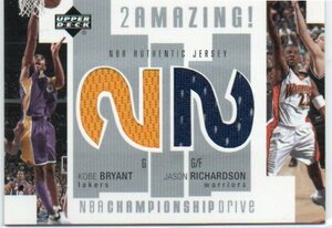 【Kobe Bryant / Jason Richardson】 2003 Upper Deck 2 Amazing Championship Drive Dual Jersey