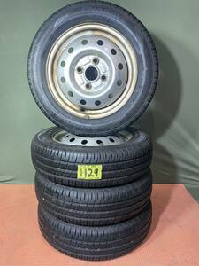 155/65R13 DUNLOP ENASAVE EC204 鉄ホイール 13X4.00B 4x100 タイヤ 4本 セット(2020年製) 【H29】