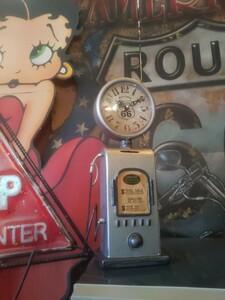 Art hand Auction American goods Gas pump Table clock & Piggy bank Garage goods ⑤ #Money bank #500 yen coin savings #Route 66 #Gasoline pump type #ROUTE66 #GULF, Handmade items, interior, miscellaneous goods, others