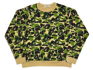 Sサイズ A BATHING APE アベイシングエイプ fire camo ファイヤーカモ クルーネック スウェット