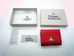 ■Vivienne Westwood ヴィヴィアンウエストウッド 財布 赤 1311 がま口 三つ折り 箱付き■/A