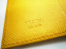 ★PRADA プラダ 財布 ナイロン 二つ折り イエロー コンパクト Wホック 三角プレート★/H_画像5