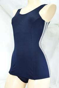 (SL1) 5L size *k RaRe (KK75) @ old model school swimsuit standard. dark blue white. side line new goods safety trust. made in Japan huge!