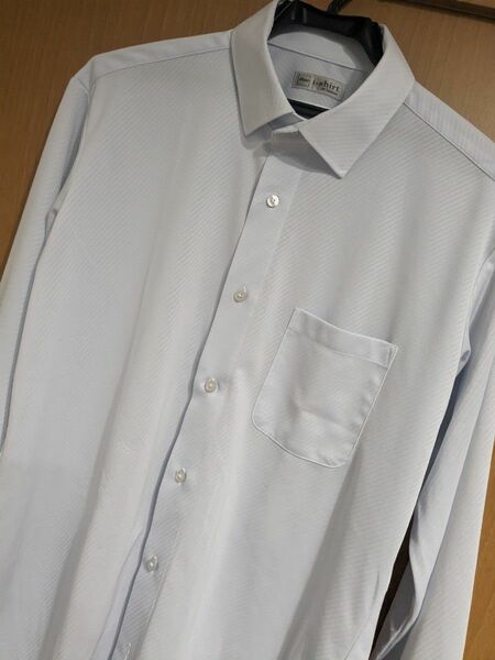 新品試着のみ　P.S.F.A　i-shirt　アイシャツ　ノーアイロン　長袖ワイシャツ　L41-84　ブルー　ワイドカラー 