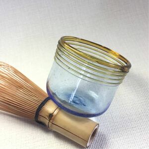 工芸　ガラス　ぐい呑　盃　ショットグラス　気泡入　酒器