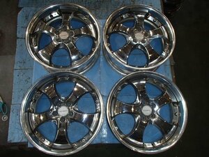 【青森発】中古 アルミ ホイール 社外 AME 18x7.5J 5H PCD 114.3 オフセット不明 エアバルブ欠品×1 キャップ欠品＜個人宛発送不可商品＞