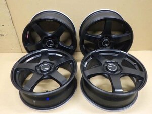 【岩手 盛岡発】中古 SSR GTV01 ホイール 17インチ 4本 17ｘ7J 5穴 114.3 +42 クロ 美品 ＜個人あて発送不可商品＞