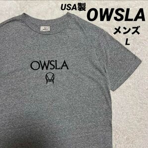 USA製　OWSLA 半袖Tシャツ 刺繍ロゴ　グレー　メンズ L