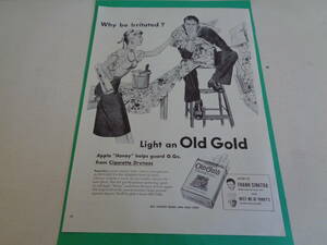 即決　広告　アドバタイジング　タバコ　シガレット　ＯＬＤ　ＧＯＬＤ　１９４０ｓ　レトロ　パッケージ　シック　シェイバー　アメリカ