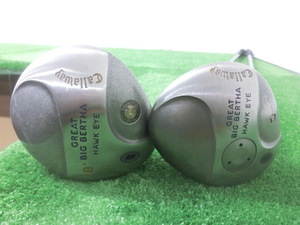 ♪Callaway GREAT BIG BERTHA HAWK EYE 1W/3W ドライバー/フェアウェイウッド 2点セット 8/15.5° /純正 シャフト FLEX-R レフティ H1693♪