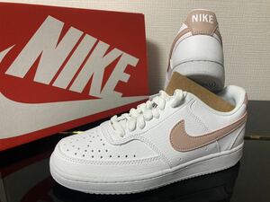 新品23.5cmナイキコートビジョンピンクオックスフォード ホワイトCOURTVISION白エアフォース1AF1好きにNIKEレディーススニーカー