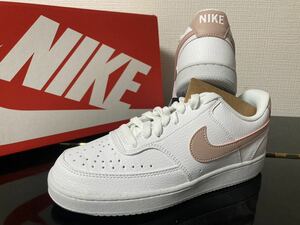 新品24cmナイキコートビジョンピンクオックスフォード ホワイトCOURTVISION白エアフォース1AF1好きにNIKEレディーススニーカー