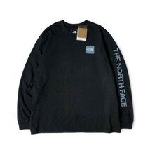 1円～!売切!【正規新品】THE NORTH FACE◆L/S LOGO PLAY 長袖 Tシャツ ロンT US限定 袖ロゴ ヒマラヤ 落描き風 キャンプ(L)黒 180902-20_画像5