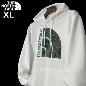 1円～!売切!【正規新品】THE NORTH FACE◆JUMBO HALF DOME HOODIE パーカー US限定 裏起毛 ビッグハーフドーム(XL)白 緑 迷彩柄 181130-30