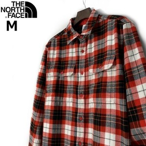 1円～!売切!【正規新品】THE NORTH FACE◆ARROYO FLANNEL SHIRT 長袖 ネルシャツ US限定 胸ポケ カジュアル(M)赤② チェック柄 180914-43