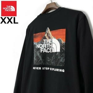 1円～!売切!【正規新品】THE NORTH FACE◆L/S BOX NSE TEE 長袖 Tシャツ ロンT US限定 ボックスロゴ バックプリント(XXL)黒 180902-20