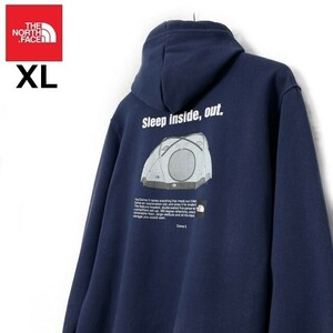 1円～!売切!【正規新品】THE NORTH FACE◆BRAND PROUD HOODIE パーカー テント ドーム US限定 ボックスロゴ 裏起毛(XL)紺 181130-33