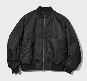 美品 ユニクロ UNIQLO MA-1 ブルゾン M 黒 ブラック レディース ジャケット