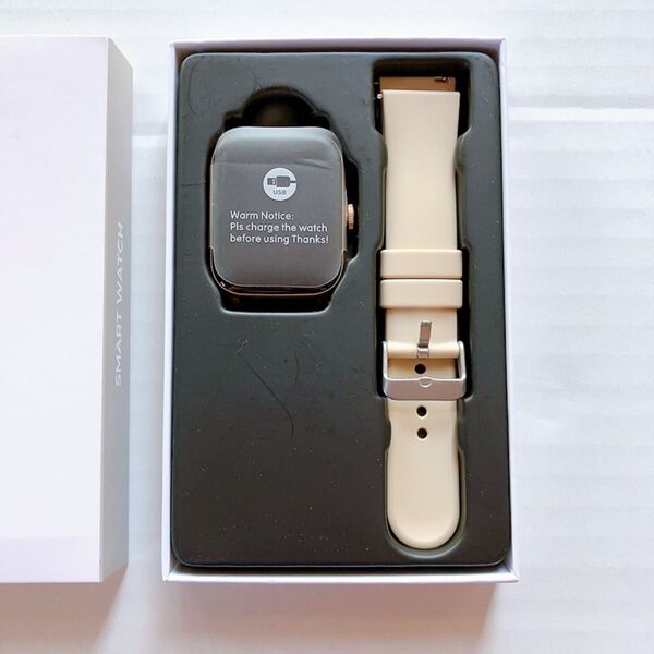 ★未使用品!★スマートウォッチ ゴールド 保護フィルム付き FULL TOUCH