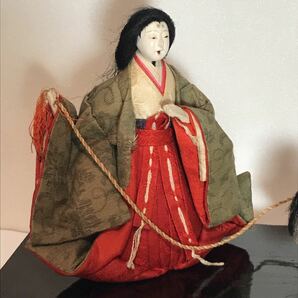 古い 雛人形 狆 (ちん) 引き 官女 ひな人形 犬 日本人形 アンティーク 大正時代の画像3