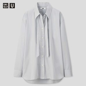 【新品・S・オフホワイト】ユニクロ×ルメール■Uniqlo U ユニクロユー オーバーサイズボウタイシャツ 大きめシルエットでトレンド感◎の画像10