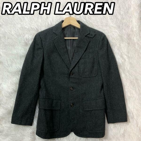RALPH LAUREN ラルフローレン テーラードジャケット グレー 薄ブラック 黒色 毛素材 ウール 11 XS メンズ 男性 ジュニア キッズ ボーイズ