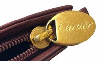 カルティエ マスト ポーチ コインケース チェーン無し Cartier ボルドー レザー 小銭入れ 小物入れ 財布 【中古】_画像7