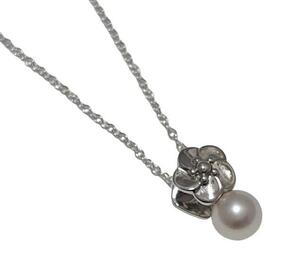 新品同様 ミキモト 真珠 ペンダントヘッド 梅 花 フラワー ＳＶ製 パール ペンダント アクセサリー MIKIMOTO 【中古】